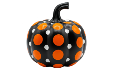 Whimsical polka dot pumpkin Halloween decor