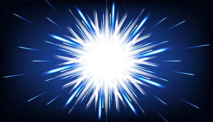 Abstract futuristic blue background with lights and copyspace. Vector illustration