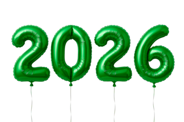 Green Number Balloons Spell Out 2026