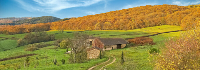 Burgundy in France, ancient house in the campaign near Cluny, in autumn
