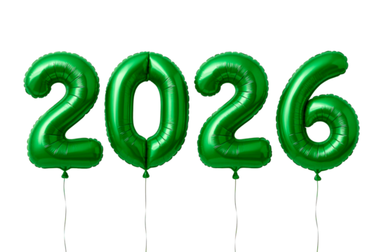 Green Number Balloons Spell Out 2026