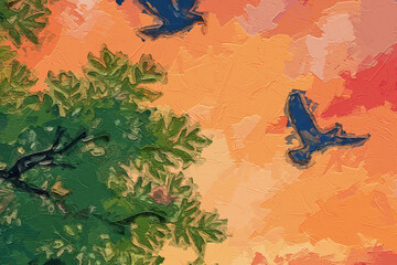 Various oil paintings, flowers, tulips, chrysanthemums, village houses, lakes, forests, figures, lotus flowers, lotus leaves, flying birds