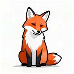 Fototapeta premium Friendly Cartoon Red Fox Mascot Sitting Cute Wildlife Logo for Kids Brands and Educational Products