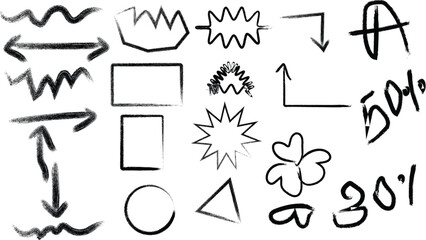 Clean, Creative and beautiful set of hand drawn arrows on white background