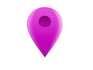 Fototapeta premium Purple map location pin marker navigation pointer icon symbol direction Purple map location pin marker icon with glossy finish used for navigation and direction isolated on transparent background
