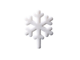 Fototapeta premium White snowflake ornament isolated on transparency background, winter holiday decoration, festive seasonal symbol, simple design, cold weather, cheerful and joyful mood