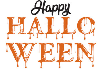 Halloween Greeting, white background Illustration with Happy Halloween Text.