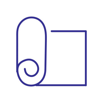 blue yoga mat rolled out clip art preview