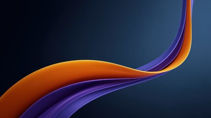 Obraz premium Abstract Colorful Curved Shapes Flowing Smoothly on Dark Background
