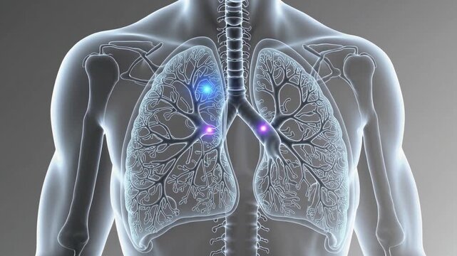 Detailed look at human lungs highlighting air pathways and respiratory function with an educational approach