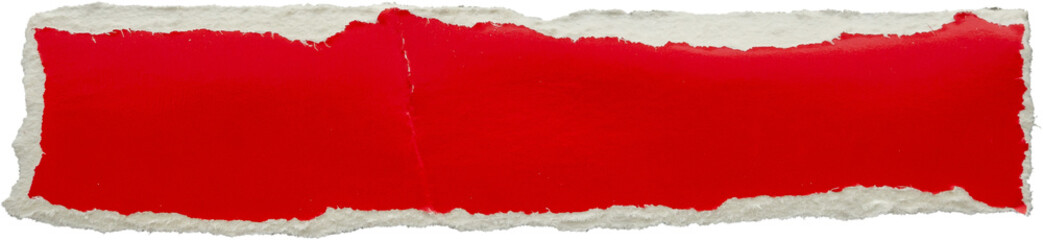piece of red cardboard paper tear isolated on white background