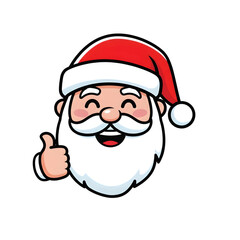 Friendly santa claus character giving a thumbs up gesture of approval and joy