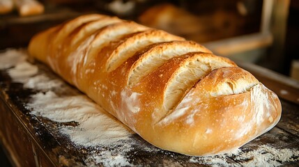 Traditional long leavening bread baked in wood