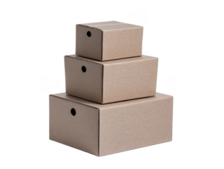 Stacked cardboard box brown packaging shipping container storage moving supply isolated on transparency background simple clean empty organization