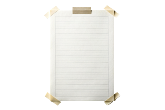 Lined Paper Secured With Tape