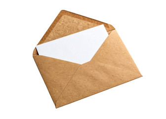 Open Kraft Paper Envelope with White Paper Inside