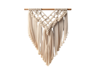 Modern Minimalist Macramé Decor with Plant Holder and Neutral Tones