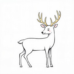 Fototapeta premium Stylized deer posing gracefully in profile, elegance and beauty