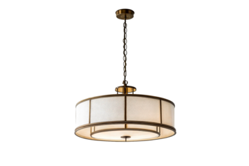 Modern Drum Chandelier with Textured Glass Shade and Brass Frame