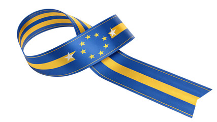 European union flag ribbon symbol isolated on transparent background