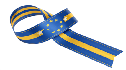European union flag ribbon symbol isolated on transparent background