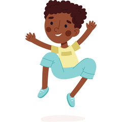 boy running with his hands