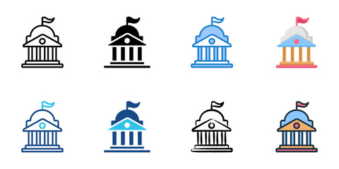 Legislative branch icon set multiple style collection   © Gravisio