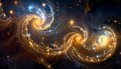 Cosmic Dance - A Mesmerizing Display of Intertwined Galaxies.