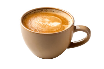 Ceramic mug filled with frothy latte art