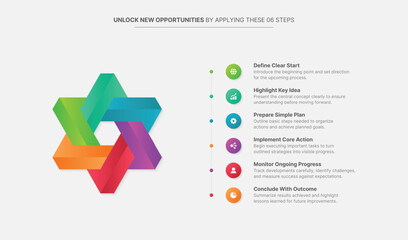  Creative 3D Infographic Template Design with 6 Steps Options