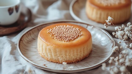 Traditional snack sesame short crust cake