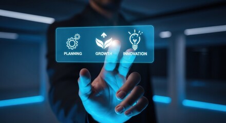 a person touching a button with a glowing light