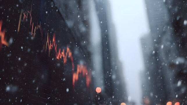 Financial market performance during winter snowfall in the city