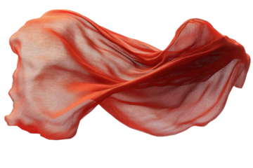 Flowing Coral Ethereal silk on the wind elegant fabric texture against black Dynamic textile art