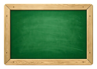 Green Chalkboard with Wooden Frame Isolated on White