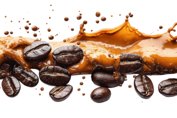 Coffee bean splash art dark roast espresso morning caffeine drink energy boost barista lifestyle