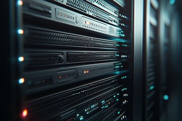 Server Room Featuring Server Cabinets Within a Data Center