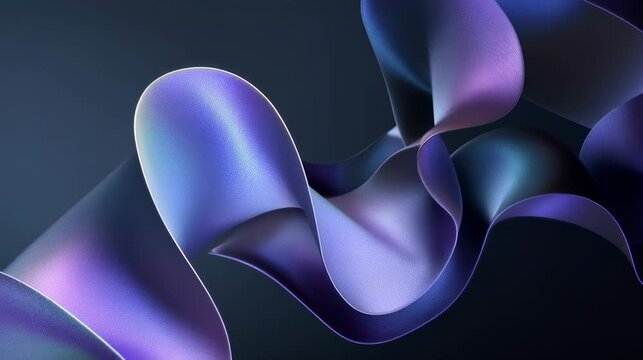 Abstract lavender and blue gradient swirl with flowing metallic texture