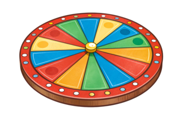 Colorful Prize Wheel Game Object Isolated