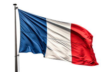 Waving Tricolor National Flag Against White Background