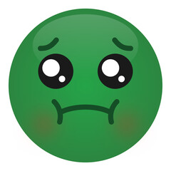 holding back vomit vomiting emoji. nauseated face