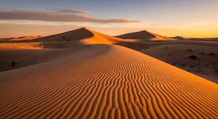 Desert Sand Dunes at Sunrise