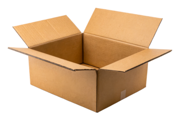 Open Cardboard Shipping Box With Flaps Folded Out