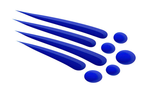 Abstract blue claw mark digital illustration isolated on transparent background modern design sharp lines glossy effect creative symbol dynamic futuristic energetic bold