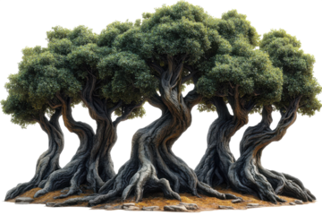 Enchanted ancient trees mystical woodland fantasy whimsical roots natural forest beauty forest