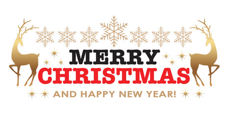 vector illustration of a deer with christmas tree