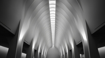 Architectural study of ceiling lines and geometry, emphasizing clean design