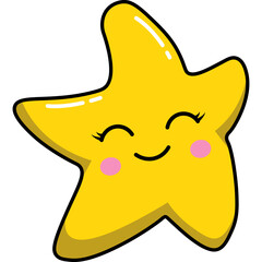 Cute Cartoon Smiling Star Illustration