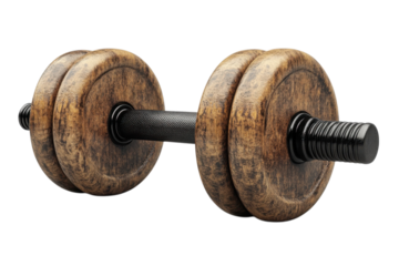 Wooden dumbbell fitness weight equipment training heavy power workout bodybuilding strength isolated