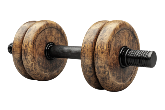 Wooden dumbbell fitness weight equipment training heavy power workout bodybuilding strength isolated
